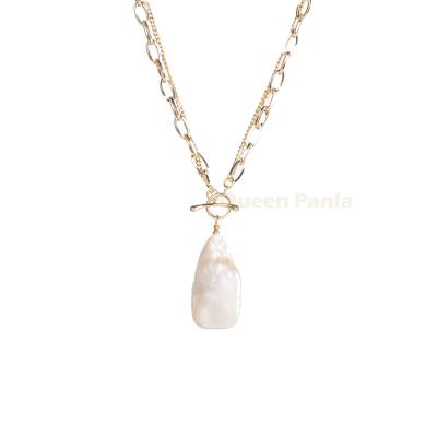 China High Quality Panla Queen Fashion Jewelry Gold Plated Baroque Freshwater Pearl Necklace for sale