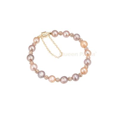 China Vintage Gold Filled Natural Cute Tiny Baby Women Jewelry Loose Vintage Kids Chain Bracelet Beaded Real Stone Pearl Freshwater Bracelet for sale