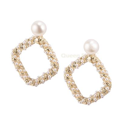 China Other Wedding Party Freshwater Square Design Earrings Panla QueenHigh Quality Cheap Pearl Fashion Jewelry Nice For Woman for sale