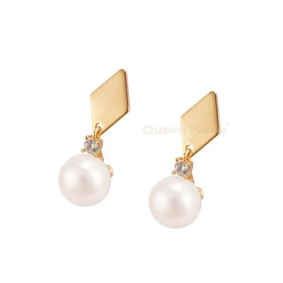 China Other Panla Queen White Pearl Circle Cuff Earrings Set Shell South Sea Natural Freshwater Pure Stud Pearl Earrings for sale