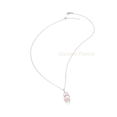 China CLASSIC Elegant Freshwater Pearl Drop Queen Panla Pendant Necklace Sterling Silver Statement Women JewelryWater for sale