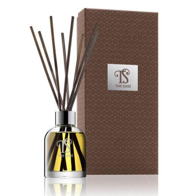 China Viable Clear 100ml Reed Diffuser Bottle with Rattan Sticks and Cover Box for sale