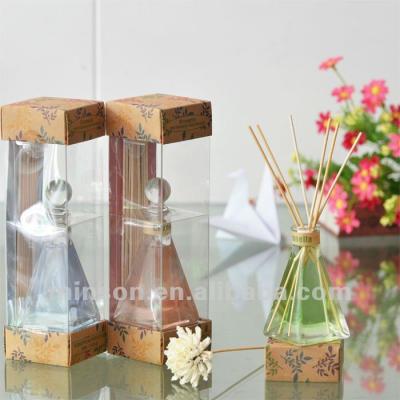 China Viable Aroma Reed Diffuser in Triangle Glass with Rattan Reeds for sale