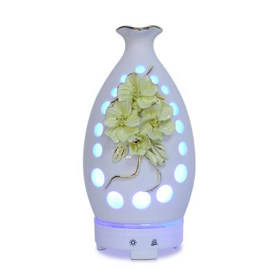 China Commercial Home Ceramic Ultrasonic Aroma Diffuser With Led Light Essential Oil Scent Diffuser for sale