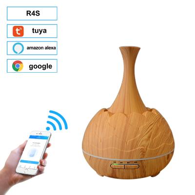 China New Electric Smart Car Oil Diffuser Wood Grain Fragrance Diffuser and Air Home Decorative Humidifier for sale