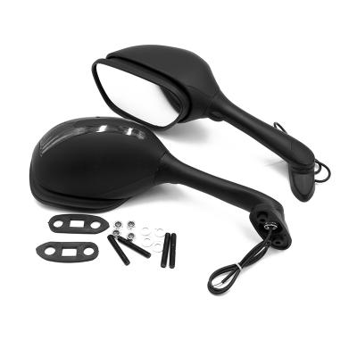 China Vintage Classic Motorcycle Rear View Mirror Modified Sport Universal Style Side Mirror With Water Lamp for sale