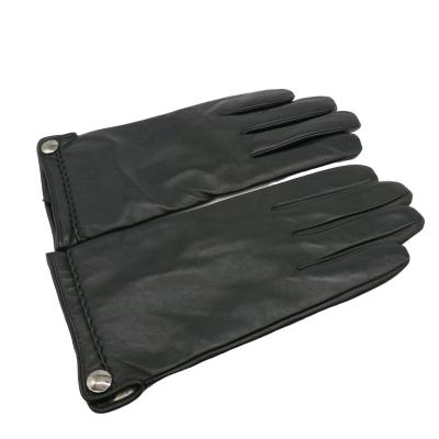 China 2022 Comfortable Customization Mens Winter Driving Wool Lining Genuine Lambskin Leather Gloves for sale