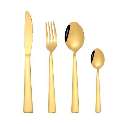 China Stocked Modern Stainless Steel Cutlery 18/8 Set Black Gold Rose Gold for sale