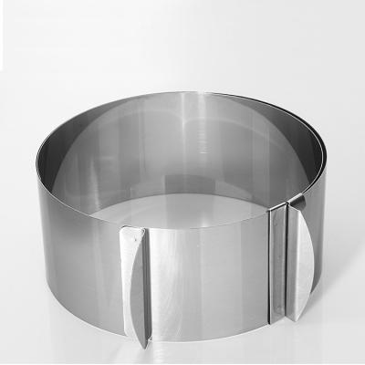 China Stainless Steel Adjustable Cake Stocked Ring Mold Round Baking Tools for sale