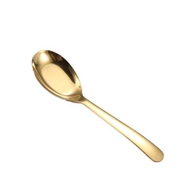 China Chinese style stainless steel stocked soup spoon for restaurant for sale