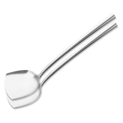 China Stocked Stainless Steel Kitchen Utensils Cooking Spatula With Long Handle for sale