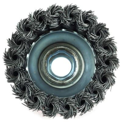 China TDF Cleaning Standard Size Crimped And Twisted Knot Steel Wire Cup Brush for sale