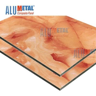 China Marmorzusammengesetzte Platten-AluminiumDeckung 4X8 2440mm bedeckt 3MM das beschichtete PET zu verkaufen