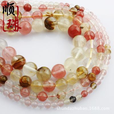 China Factory wholesale jewelry accessories diybracelet beads scattered by synthetic beads round stone watermelon tourmaline stone for sale