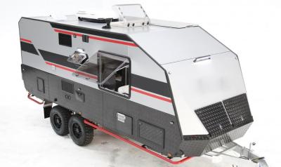 Chine Luxe Grand Camper Trailer Camper avec trousse de toilettes Panneau d'allumage en aluminium Climatiseur Panneau solaire à vendre