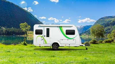 China Outdoor RV Travel Trailers Camper Dual Shock Absorber Coil Spring Independent Suspension Drive Elke slag Te koop