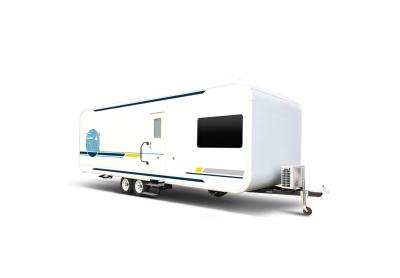 China Counter Booth Meeting Area Hotel trailer met tweepersoonsbed Eco Friendly Curtain Luxury Camper trailer Rv Te koop