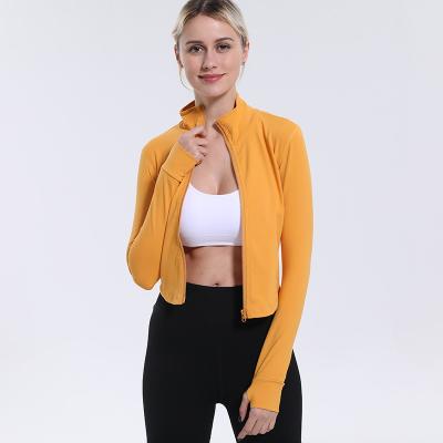 China Wholesale Breathable Sexy Running Clothing Women Sports Fitness Jacket Yoga Wear Zipper Long Sleeve Quick Dry Breathable Running Jacket for sale