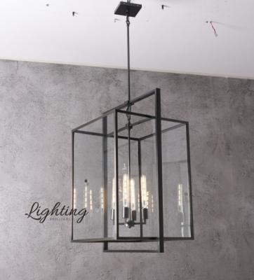 China Modern Industrial Tempered Glass Farmhouse Bronze Pendant Lamp for sale