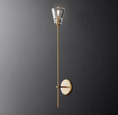 China Modern Art Design Home Decoration K9 Crystal Glass Wall Sconce Polished Brass Wall Light for sale