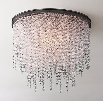 China Modern Decoration Bedroom Crystal Flush Mount Aged PewterCeiling Indoor Lighting Light for sale