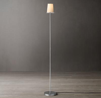 China Traditional 5 Star Hotel Room Solid Brass Canvas Cloth Polished Nickel Floor Lamp for sale