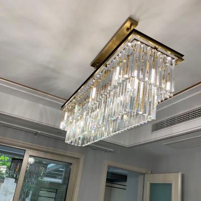 China Industrial Luxury Modern Crystal Candle Gold Chain Chandelier for Dining Room Lighting for sale