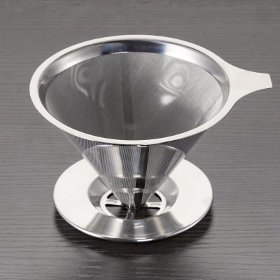 China 304 Stainless Steel Reusable Reusable Dripper Cone Coffee Filter For Coffee Maker for sale