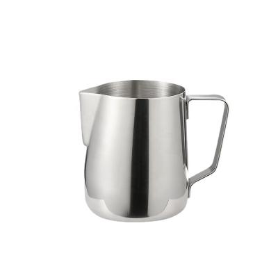 China Sustainable Espresso Steaming Pitcher Stainless Steel Measures On Side Milk Pitcher With Latt Art Pen for sale