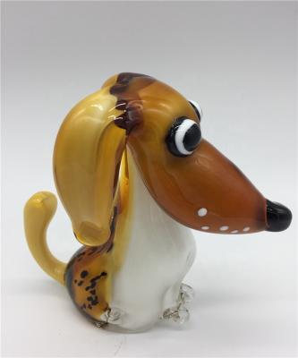 China Gifts Dog Ornament Glass Sculpture Table Art Glass Decoration for sale