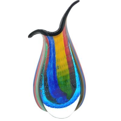 China 100% Handmade Fine Artwork Handmade Customize Murano Glass Vase Tabletop Decoration for sale