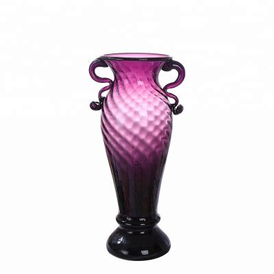 China Beautiful Colorful Large Swollen Flower Art Glass Vase from China for sale