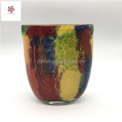 China Wholesale Creative Arts Decorative Colorful Glass Vase for sale