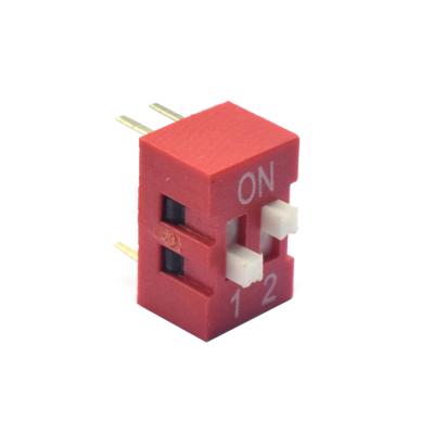 China High Quality Pin 1-12 Position 2.54mm DS Series Dip Dial Switch 2.54mm Black Blue Red Toggle DIP Switch for sale