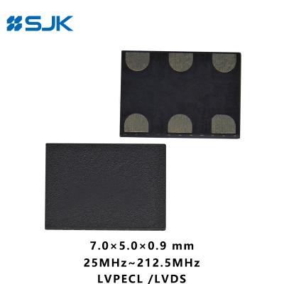 China SMD 7050 Programmierbarer MEMS LVPECL-Oszillator mit 6 Pads Unterstützung 1-220MHz 2,25-3,63V zu verkaufen