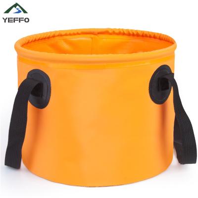 China Lightweight Durable Camping Folding Bucket 9L Collapsible Water Bucket for sale