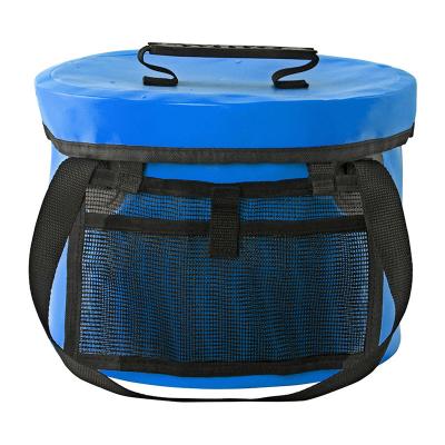 China YEFFO Eco Friendly Collapsible Wash Bucket Waterproof With Mesh Pocket for sale