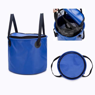 China 28L Folding Fishing Bucket Durable Leakproof sturdy waterproof 500D Tarpaulin for sale