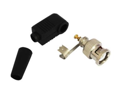 China CCTV Male BNC Connector , Screw On BNC Power Connector with Plastic Boot for sale