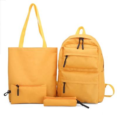 China New Waterproof 3 Piece Set Bags Teenage Student Canvas School Backpack For Girls College for sale