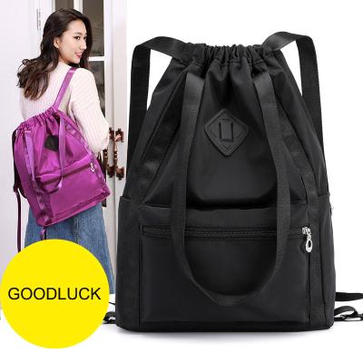 China Fashion Drawstring Sports Backpack Gym Bag Nylon Drawstring Backpack Large Capacity Waterproof Bag for sale