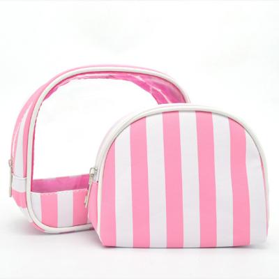 China Durable PVC Promotional Cosmetic Bag Set Toiletry Makeup Bag Two Set Cosmetic Bag for sale