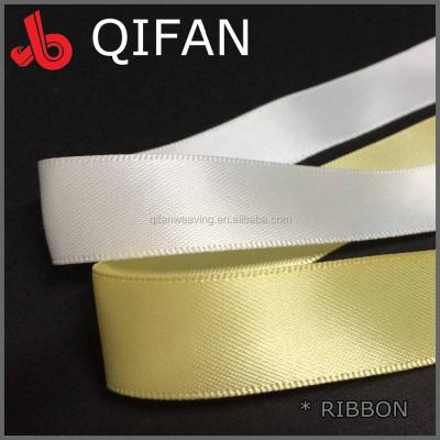 China Gloss QIFAN 15mm POLYESTER DOUBLE SIDE SATIN UPPER RIBBON for sale