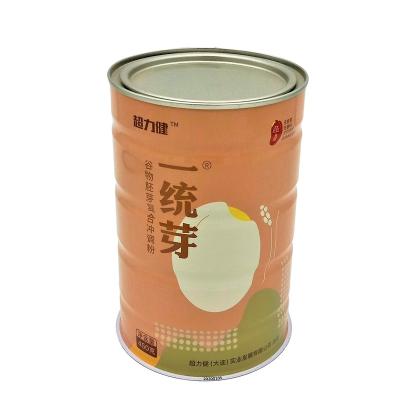 China Food Cylinder Air Tight Packaging Round Tea Tin Canister Milk Powder Can For Food for sale