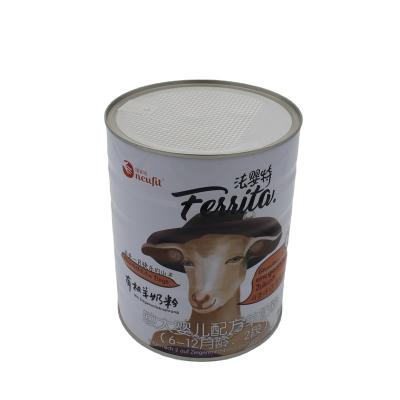 China Multifunctional Round Cake Tin Can For Milk Powder Storage Box Retro Food Air Tight Jars for sale