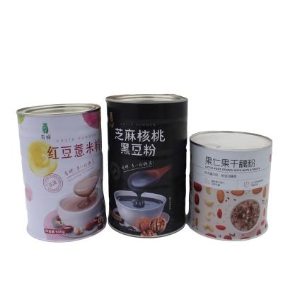 China Food Different Kinds of Matcha Can Metal Box Sealed Round Powder Tin With Design for sale