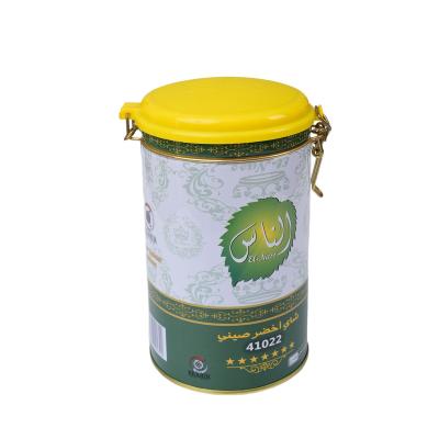 China Empty Food Steel Wire Clasp Canisters Containers For Tea Tin Coffee Cans for sale