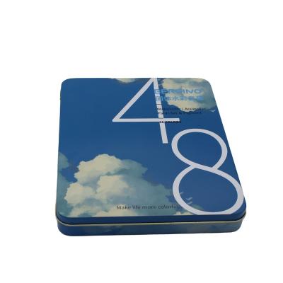 China New Recycled Materials Style Watercolor Cardbooard Canister Stationery Pencil Tin Box for sale