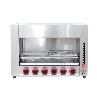 China Stainless Steel 201 Guangzhou Factory Commercial Kitchen Equipment Restaurant Stainless Steel Counter Top Gas Infrared Salamander for sale