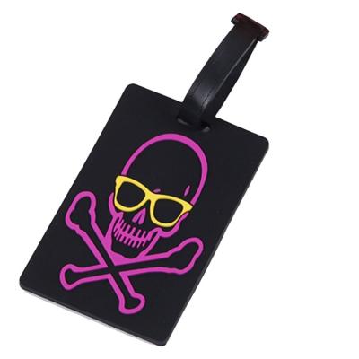 China Garment\jeans\DIY\bags\overcoat OEM design colorful 3d silicone rubber luggage tag for sale